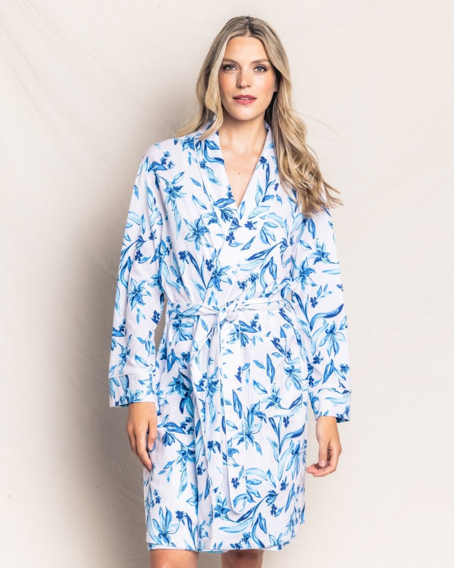 Women Petite Plume | Women'S Pima Robe In Songs Of Santorini