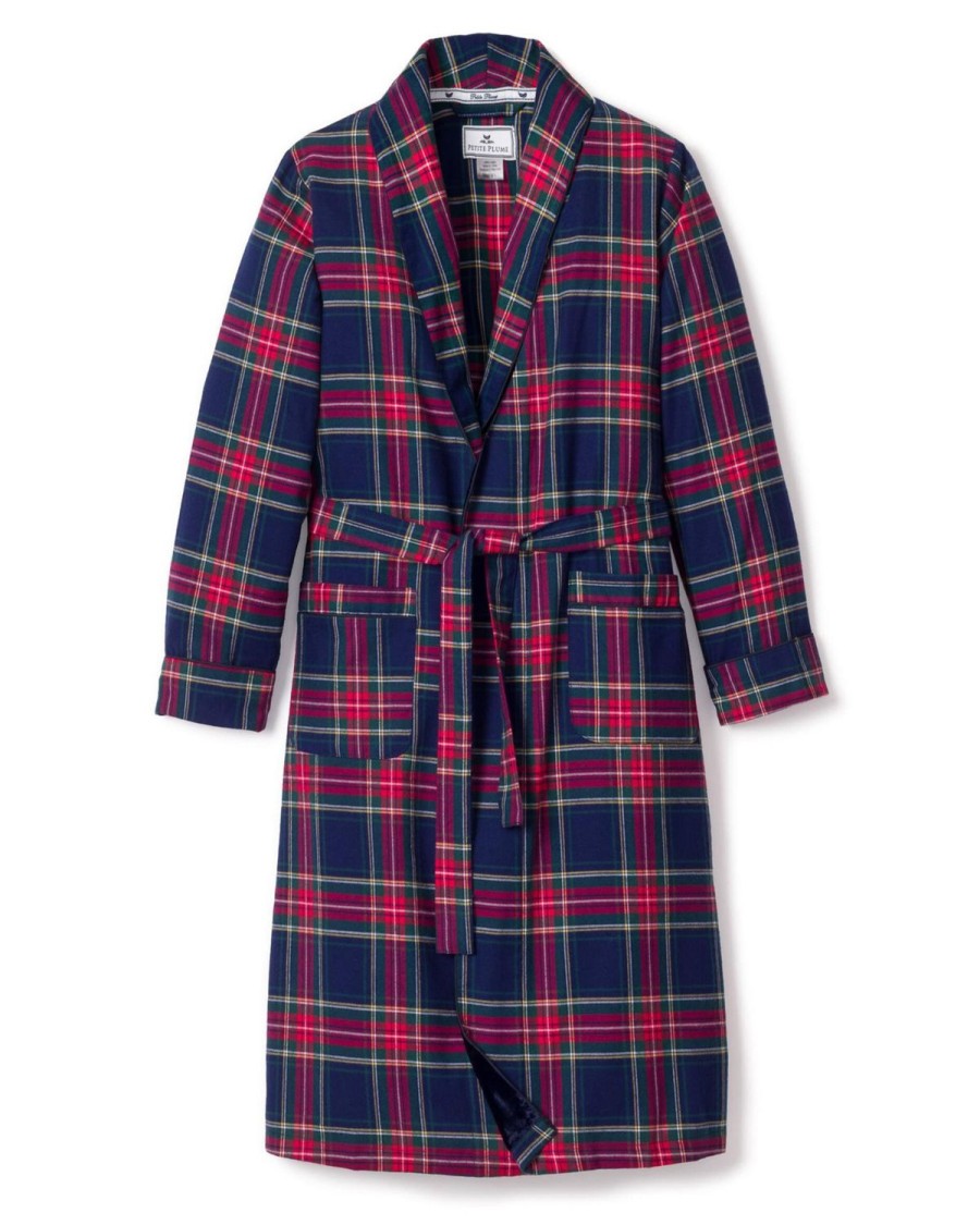 Men Petite Plume | Men'S Brushed Cotton Robe In Windsor Tartan