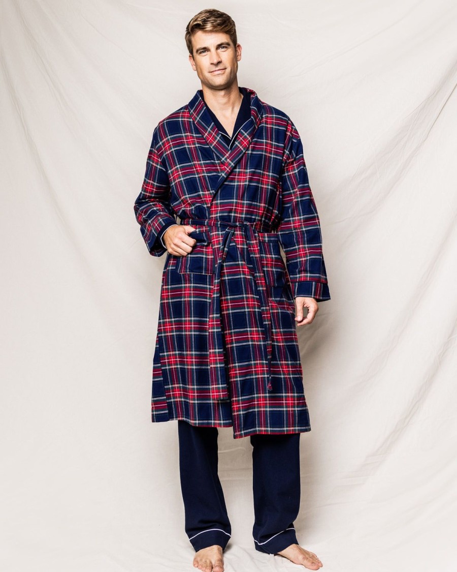 Men Petite Plume | Men'S Brushed Cotton Robe In Windsor Tartan