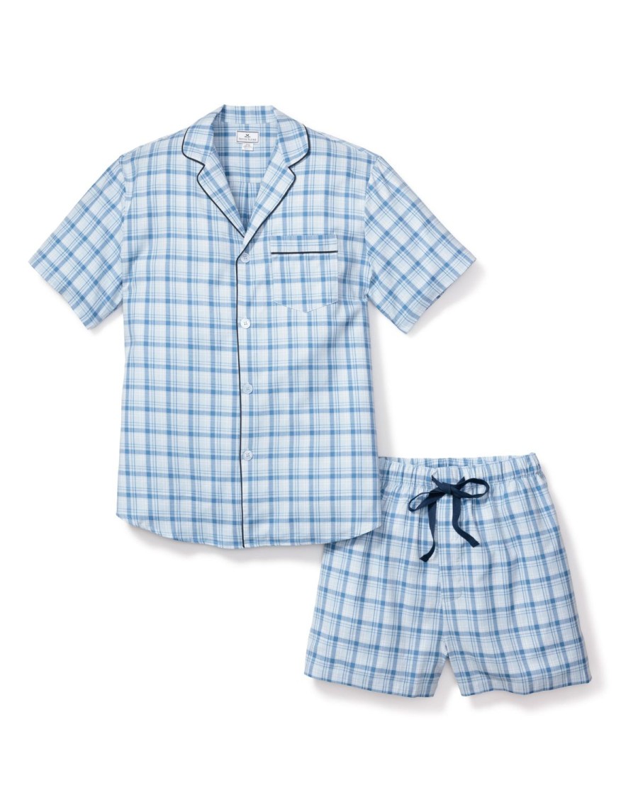 Men Petite Plume | Men'S Twill Pajama Short Set In Seafarer Tartan