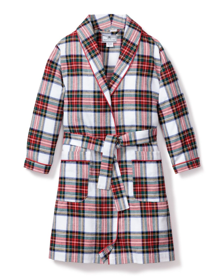 Kids Petite Plume Robes | Kid'S Brushed Cotton Robe In Balmoral Tartan