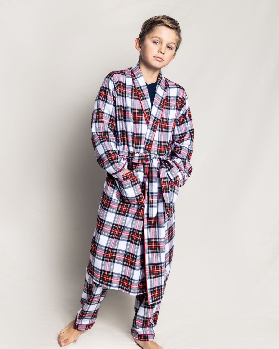 Kids Petite Plume Robes | Kid'S Brushed Cotton Robe In Balmoral Tartan