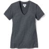 Women Petite Plume | Women'S Pima Short Sleeve Top In Dark Heather Grey