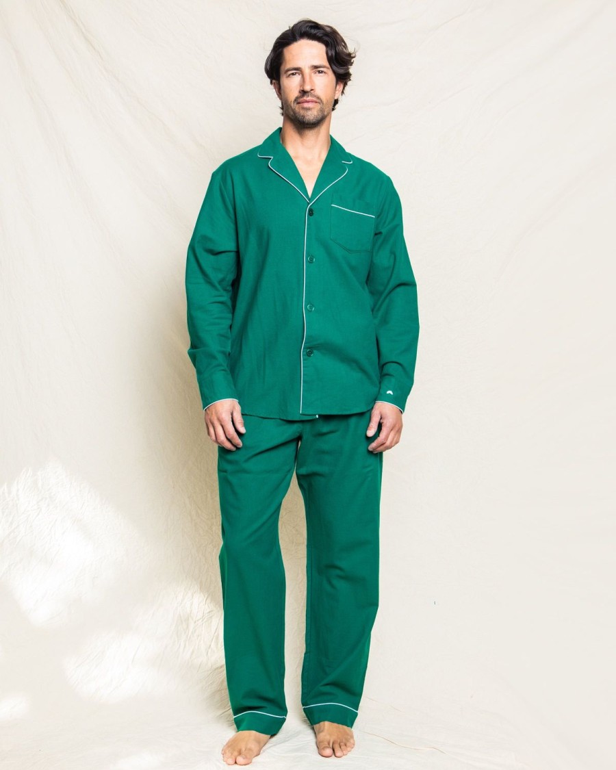 Men Petite Plume | Men'S Flannel Pajama Set In Forest Green