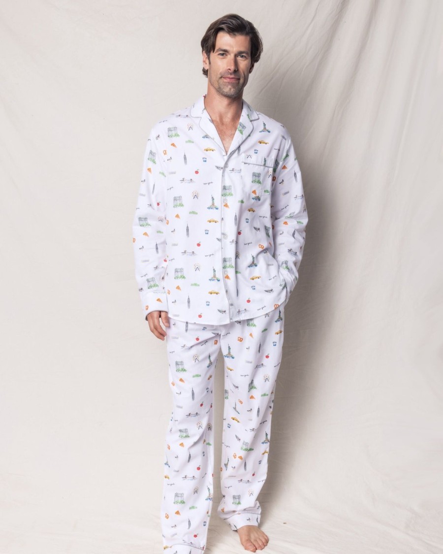 Men Petite Plume | Men'S Twill Pajama Set In New York! New York!