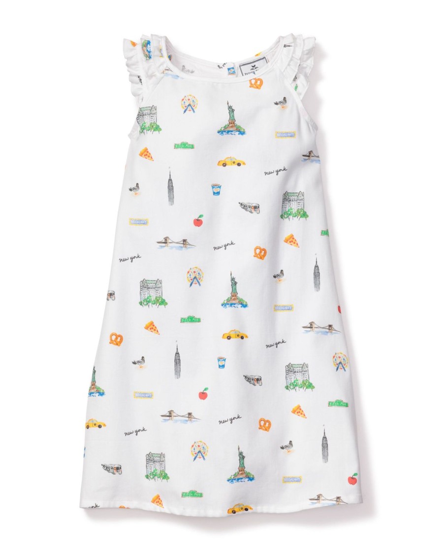 Kids Petite Plume Nightgowns | Girl'S Twill Amelie Nightgown In New York! New York!