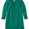 Kids Petite Plume Nightgowns | Girl'S Flannel Delphine Nightgown In Green