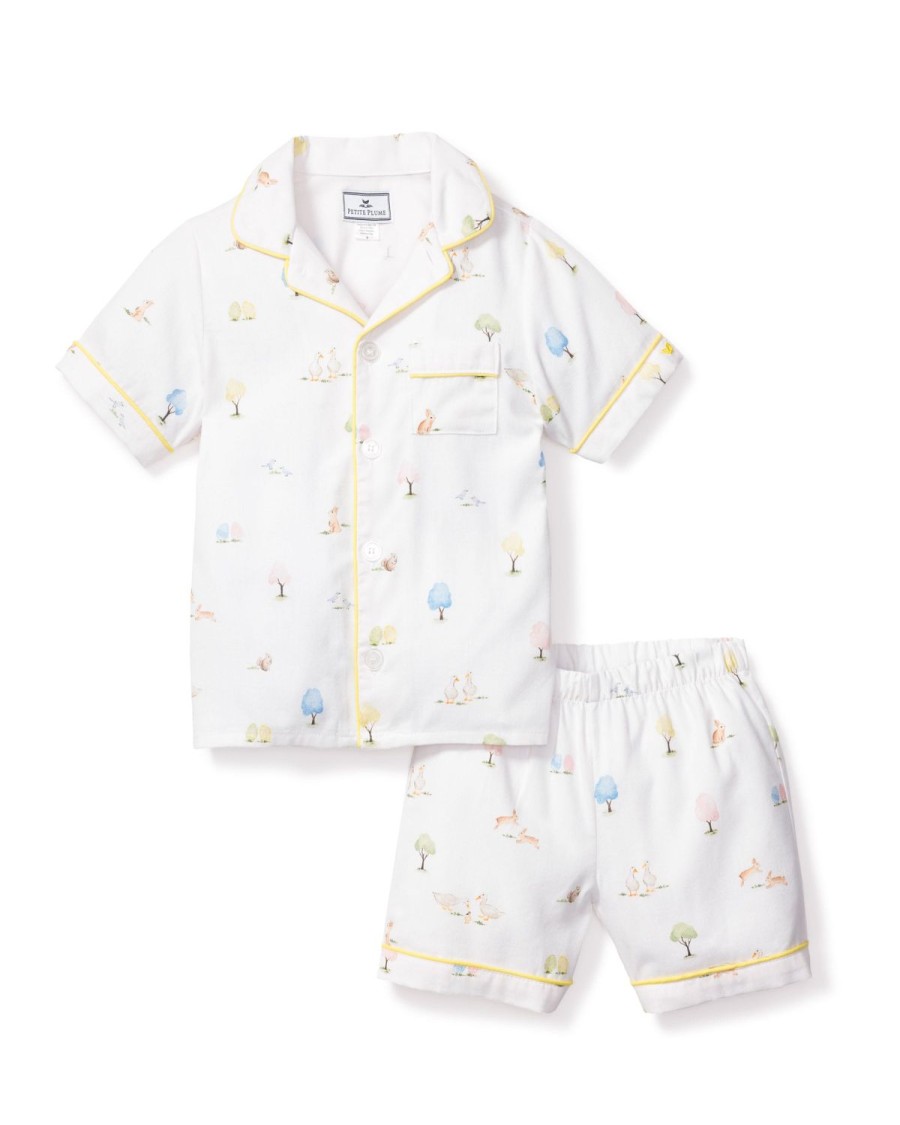 Kids Petite Plume Pajamas | Kid'S Twill Pajama Short Set In Easter Gardens