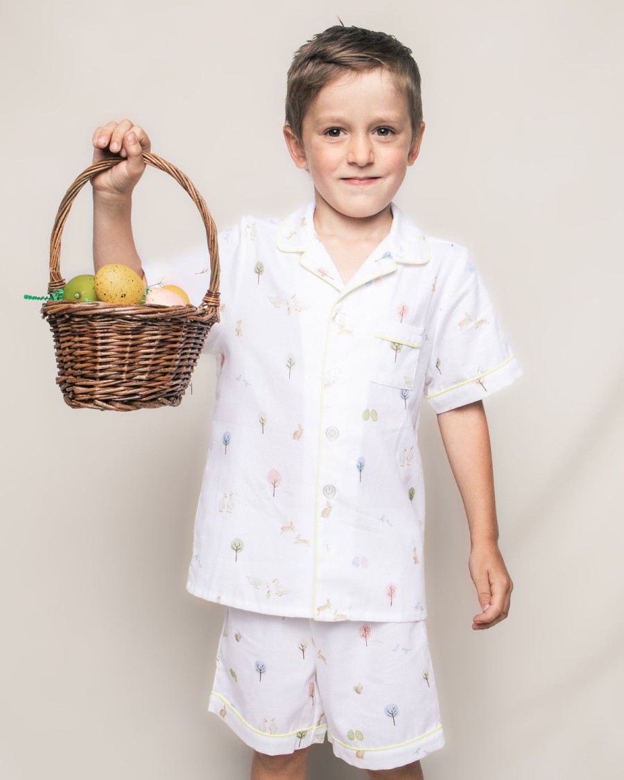 Kids Petite Plume Pajamas | Kid'S Twill Pajama Short Set In Easter Gardens