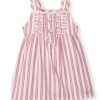 Kids Petite Plume Slippers & Accessories | Kid'S Twill Doll Nightgown In Antique Red Ticking