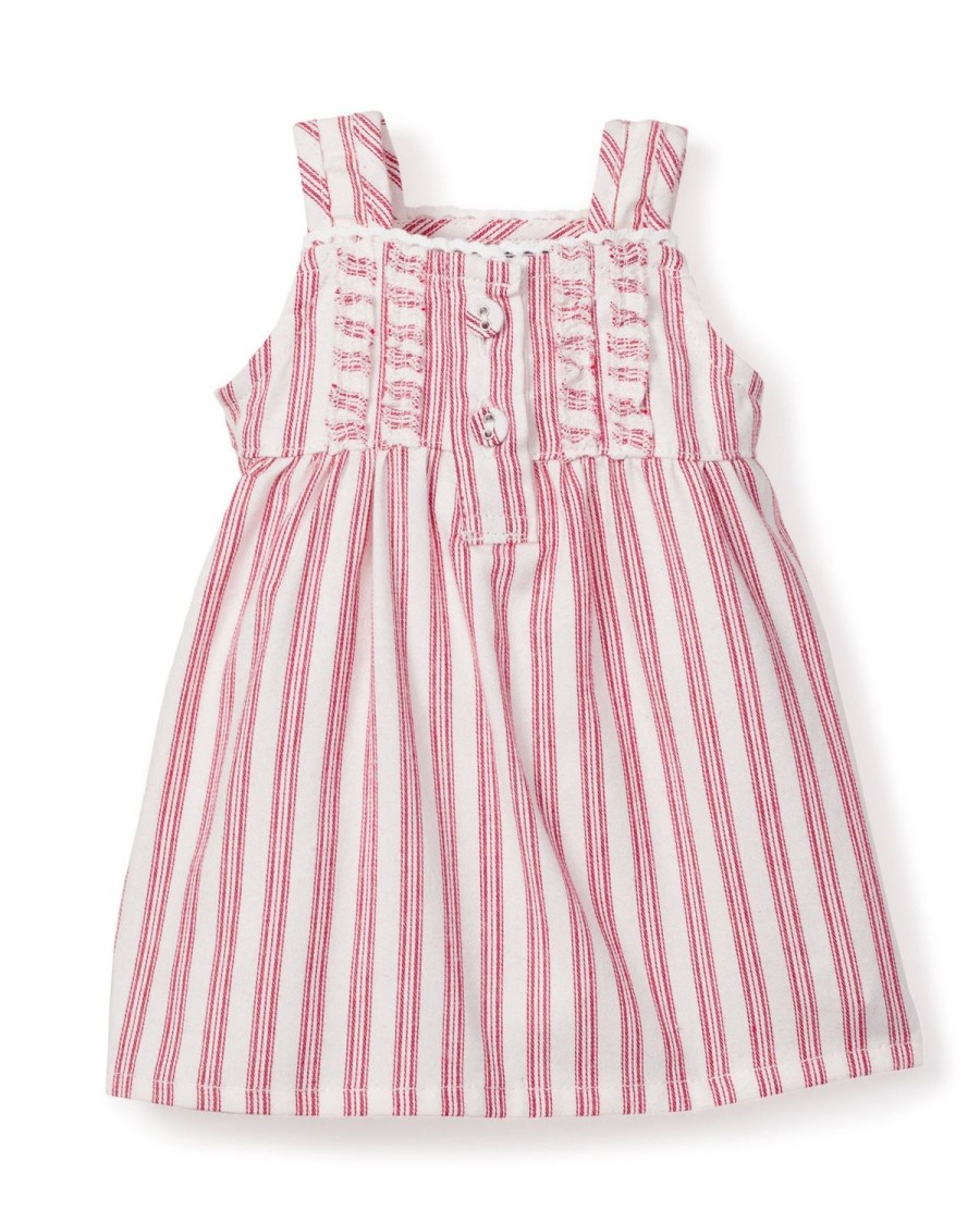 Kids Petite Plume Slippers & Accessories | Kid'S Twill Doll Nightgown In Antique Red Ticking