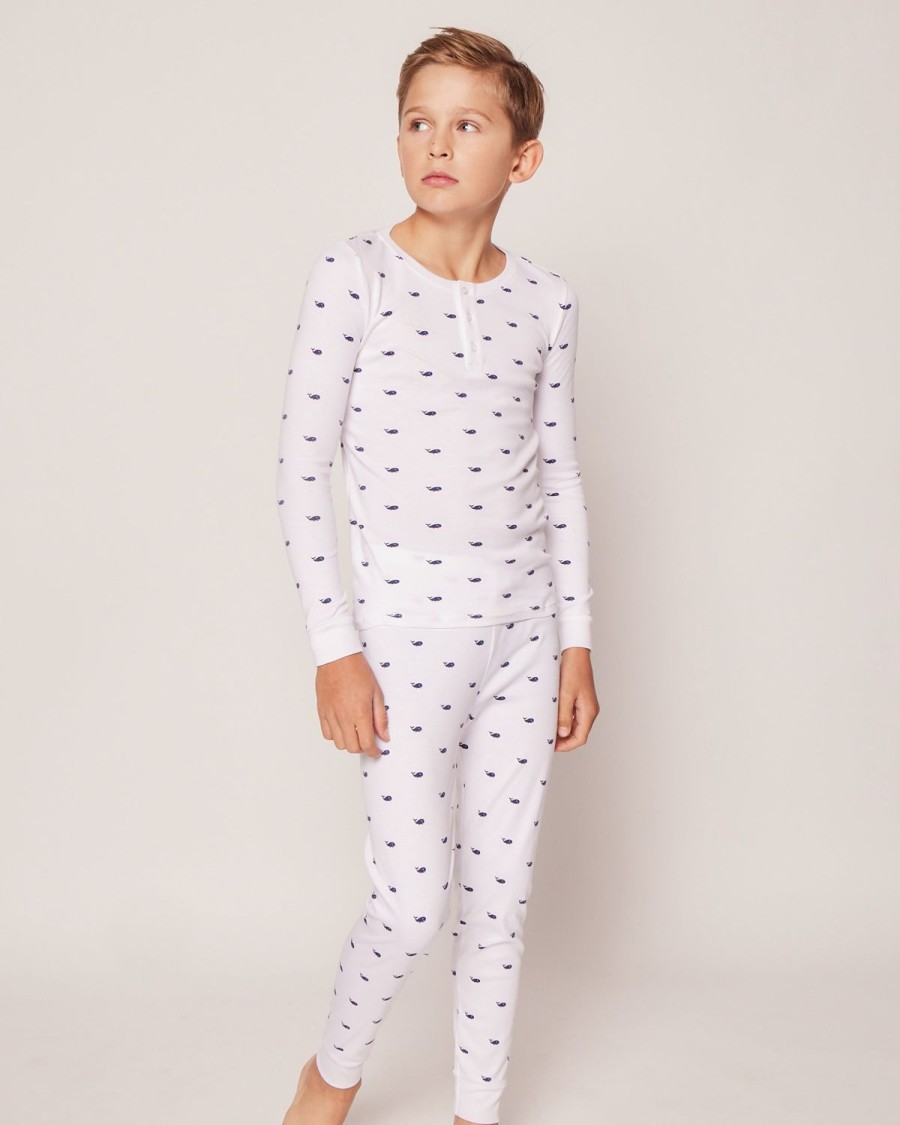 Kids Petite Plume Pajamas | Kid'S Pima Snug Fit Pajama Set In Whales