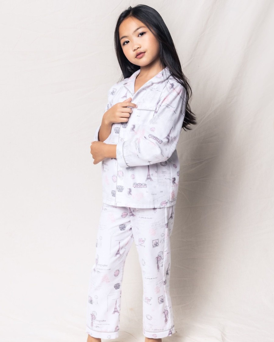 Kids Petite Plume Pajamas | Kid'S Twill Pajama Set In Paris Musings