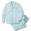 Men Petite Plume | Men'S Twill Pajama Set In Emerald Ticking