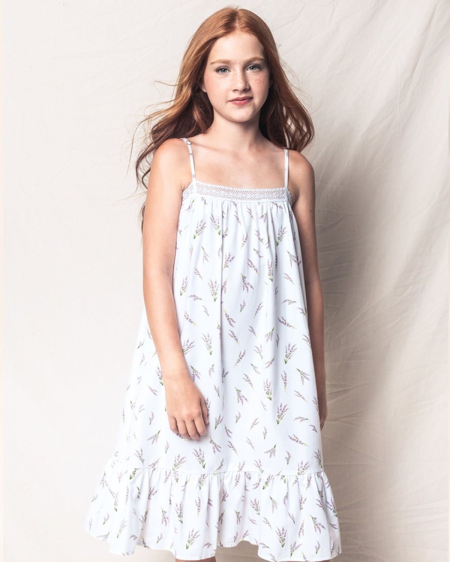 Kids Petite Plume Nightgowns | Girl'S Twill Lily Nightgown In Fields Of Provence