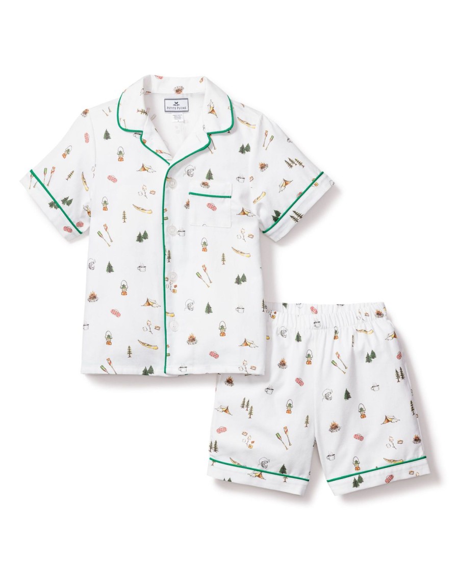 Kids Petite Plume Pajamas | Kid'S Twill Pajama Short Set In The Great Outdoors