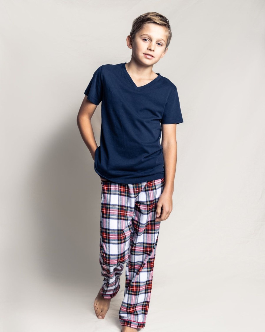 Kids Petite Plume Pajamas | Kid'S Brushed Cotton Pajama Pant In Balmoral Tartan