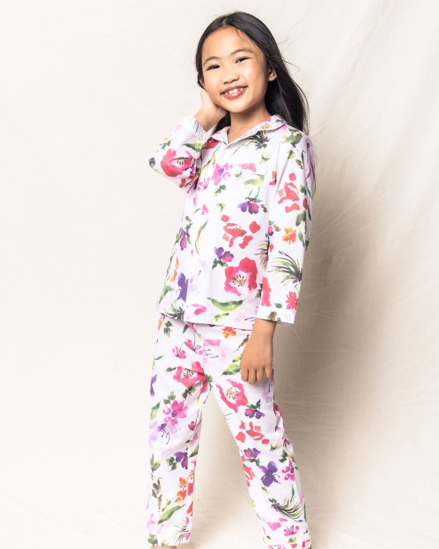 Kids Petite Plume Pajamas | Kid'S Twill Pajama Set In Gardens Of Giverny