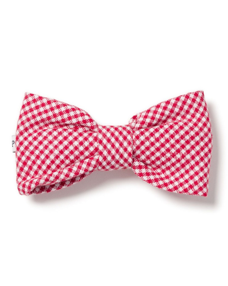 Home Petite Plume | Red Mini Gingham Dog Bow Tie